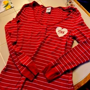 PINK Victoria Secret red stripe shirt size Medium